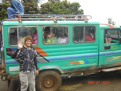 4-wheel drive jeepney transporting vegetables (dito kame sumakay gang ranger station)