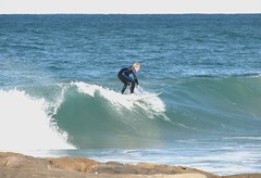 Kurt riding a wave