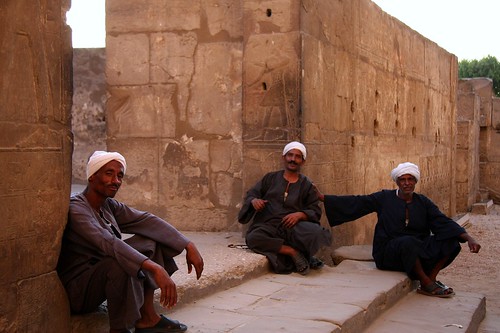 Workers Rest At Luxor Temple