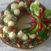 christmas wreath with cheese truffles
