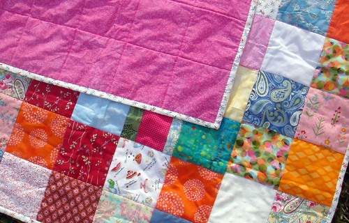 girly quilt front, back, binding
