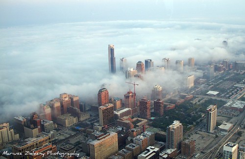 Fog at Chicago afternoon