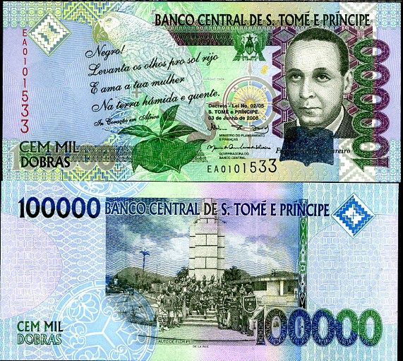 *100 000 Dobras Svätý Tomáš a Princov ostrov 2005 (2009), Pick 69
