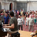 Pete Churchill leads GMF students in choir rehearsal, Centro Giovanni