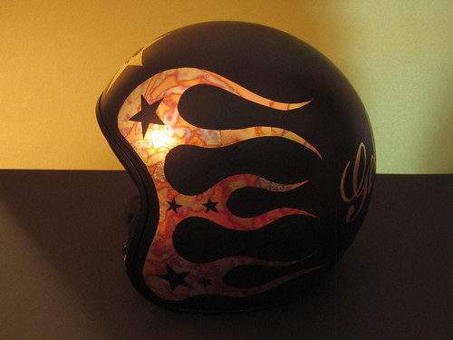 Goldleaf - Airbrush Helmet flames star fire 