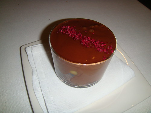 Platano flambeado con chocolate caliente