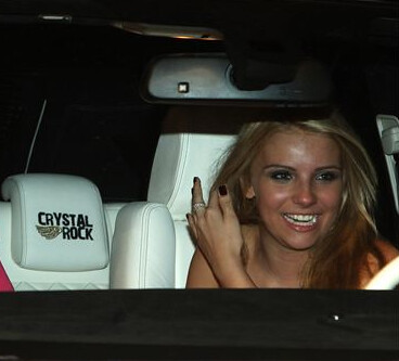 Crystal Rock in her new Range Rover from Christian Audigier