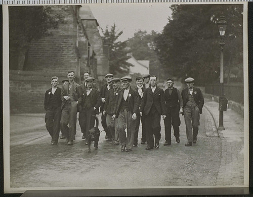 Jarrow Marchers en route to London by National Media Museum.