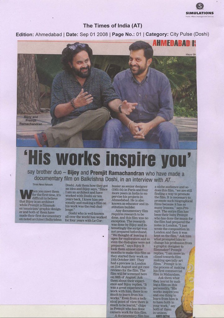 Article in the Times of India