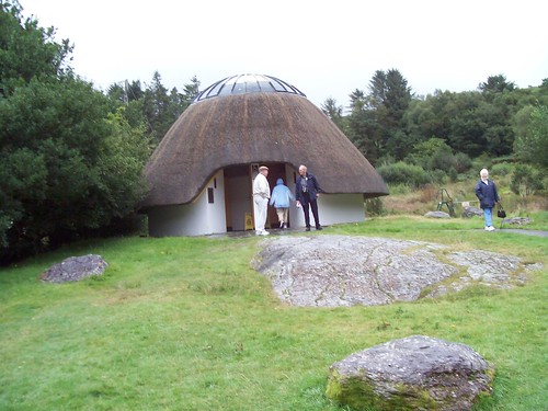 Ireland  - rest area in beehive thatched roof hut