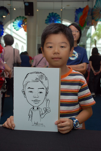 Caricature live sketching at Singapore Art Museum Christmas Open House - 11