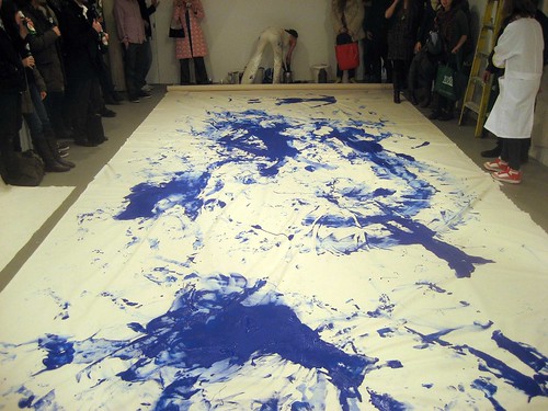 Lilibeth Cuenca Rasmussen's re-enactment of &quot;Anthropometries of the Blue Period&quot; (1960) by Yves Klein