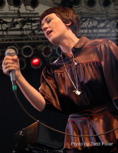 Helen Marnie of Ladytron performing at Bonnaroo in Manchester 