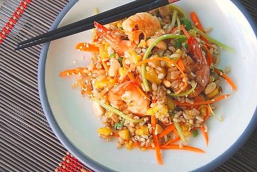 asian 7 grain shrimp salad