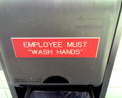"Wash hands" (nudge, nudge, wink, wink)