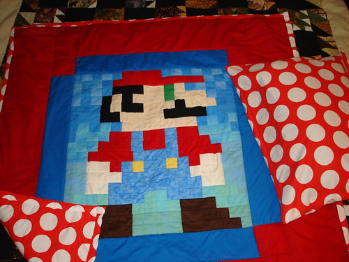 Super Mario Quilt and matching pillow