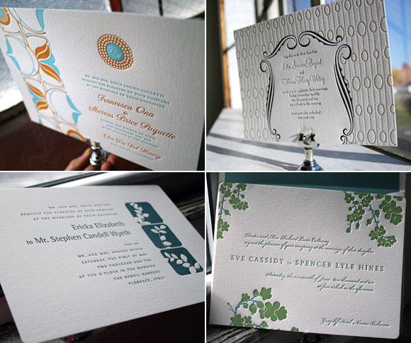 New 2009 letterpress wedding invitations - horizontal! - Bella Figura