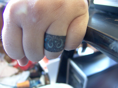 Another take on the wedding ring tattoo. The ideal way for a non-traditional 