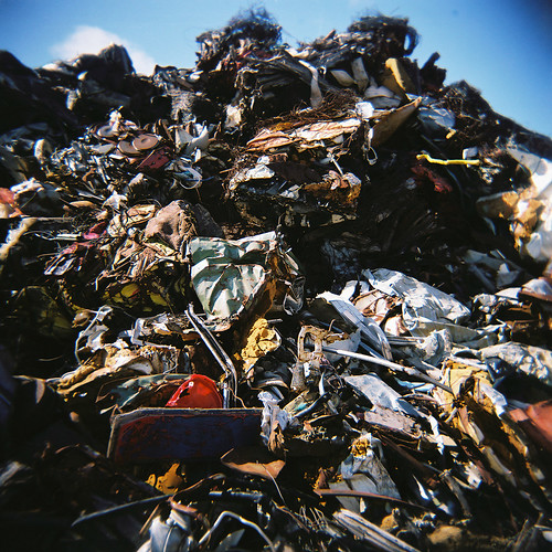 Scrap piled hile in Skagastrond, Iceland - their home of country music