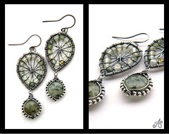 silver green garnet earrings
