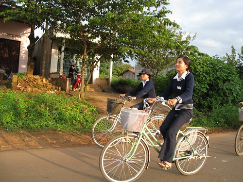 Bicycling girls