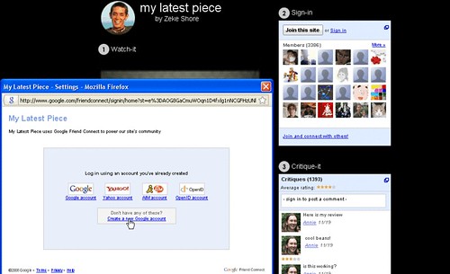 Click to enlarge: A Website Using Google Friend Connect
