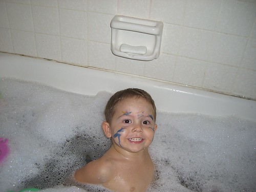 Zach in the bath
