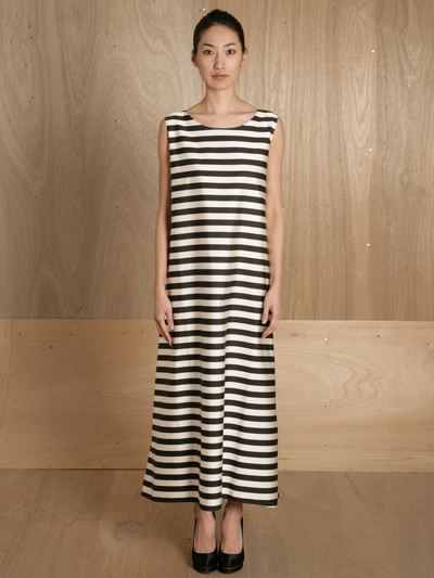 www.ln-cc.com Jil Sander Women's Bloc-Striped Gigantic Gown