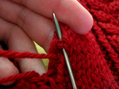 Mattress stitch trick - step 4