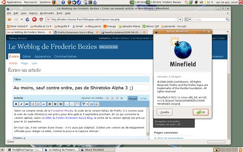 Une préversion béta1 de Shiretoko sous Ubuntu Linux