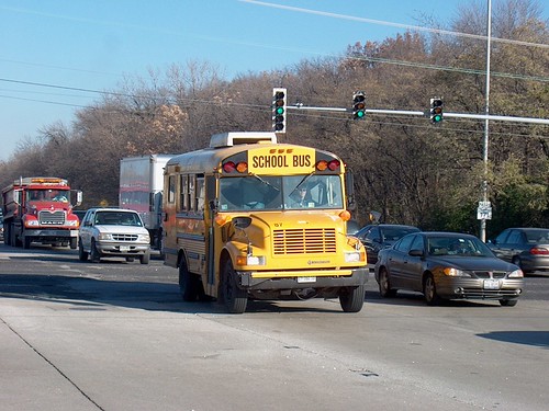 Southbound International school bus at the intersection of 1st and North avenues. Melrose Park Illinois. November 2006. by Eddie from Chicago