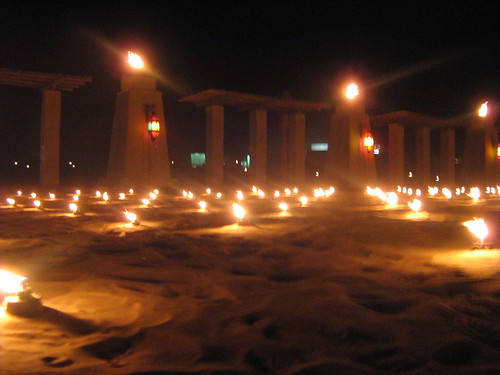 Candles lighting up the desert at the Dubai Film Fest closing ceremony 2