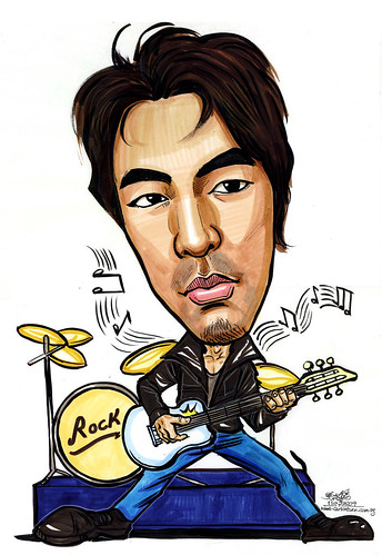 Caricature of a rock star A4