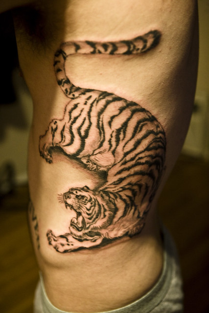 Tiger Tattoo. Started on my ribs, tattoo by Ruger @ www.rugertattoos.com