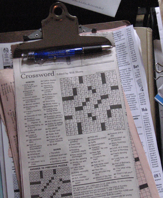 Where do I find the crossword puzzle in the Vancouver Province newspaper?
