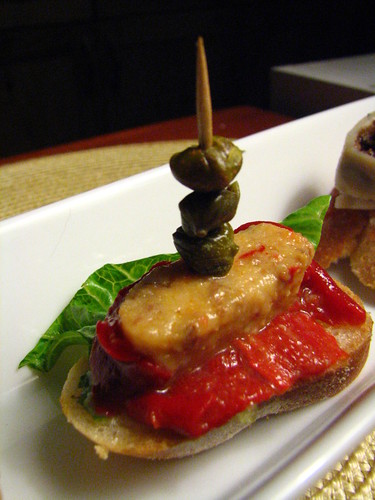 Spanish Pintxos Made @ Home - Stuffed Red Pepper with Lettuce and Capers