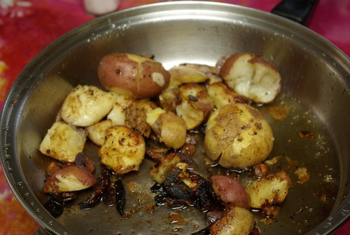 Finished smashed potatoes