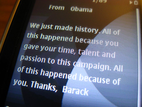 Victory Text from Obama
