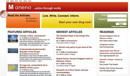 Maneno.org - blog platform for Africa