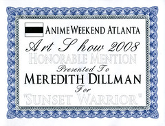 Award from Anime Weekend Atlanta