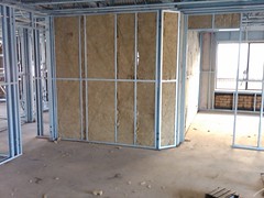 acoustic insulation to interior wall