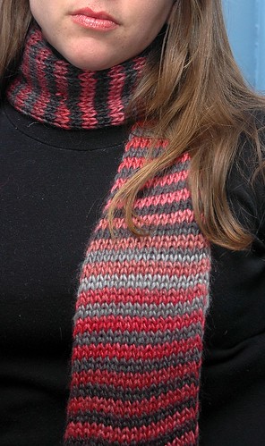 striped scarf - finished - on