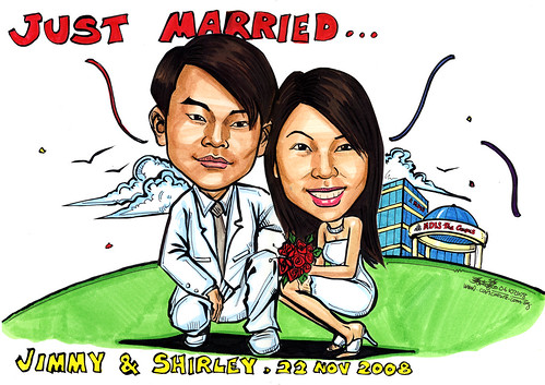 Couple wedding caricatures @ MDIS