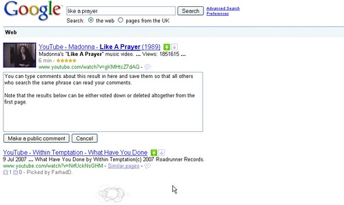 Google SearchWiki in action