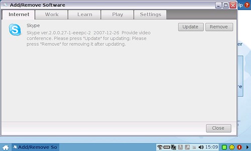 EEEPC Skype Update Screen