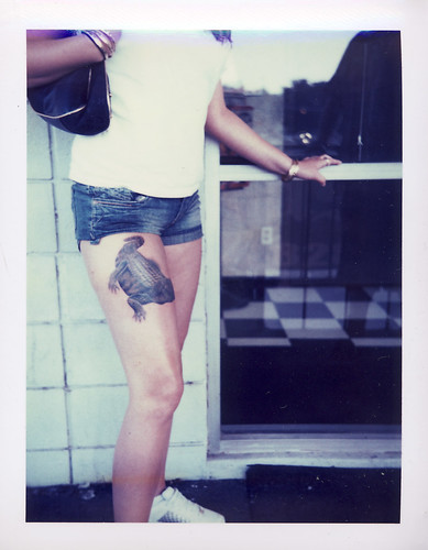  Polaroid 667 of the alligator tattoo; ← Oldest photo