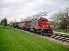 Eastbound Canadian National freight train. North Riverside Illinois. April 2007.