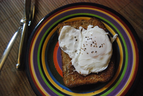 Toast with a poached egg