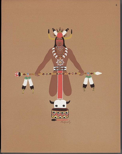 native American pochoir print by Jack Hokeah