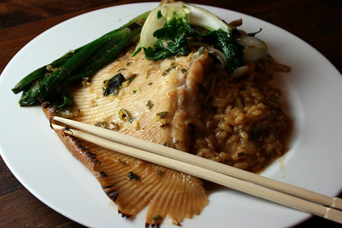 Skate with miso risotto